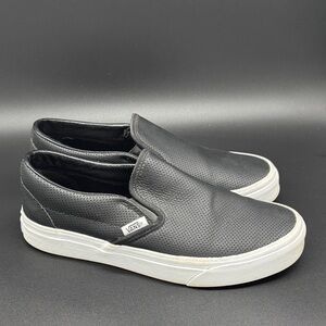 Vans Men's Perforated Black Slip-On Loafers Sz 5.5 (Women’s 7)